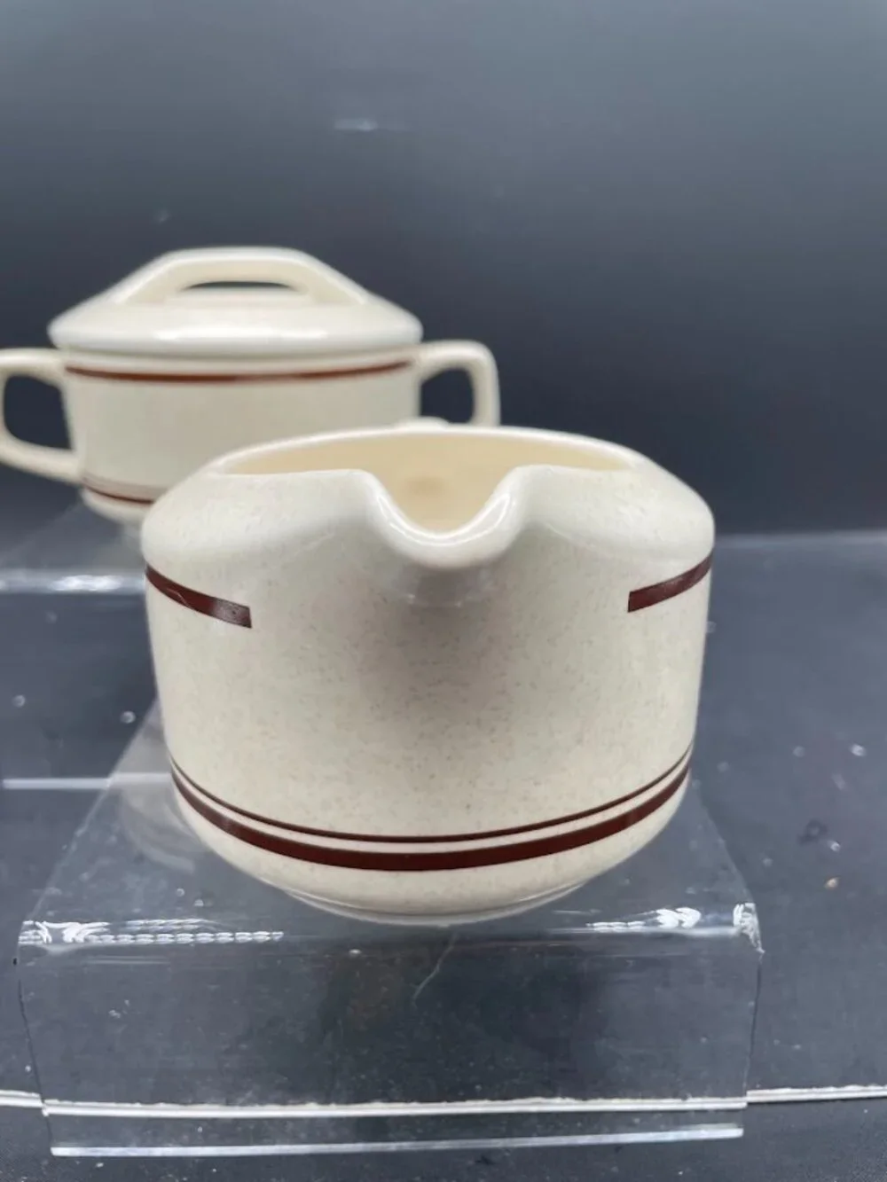 Temper-Ware by Lenox Stoneware Cream and Lidded Sugar Bowl Set Cottonwood